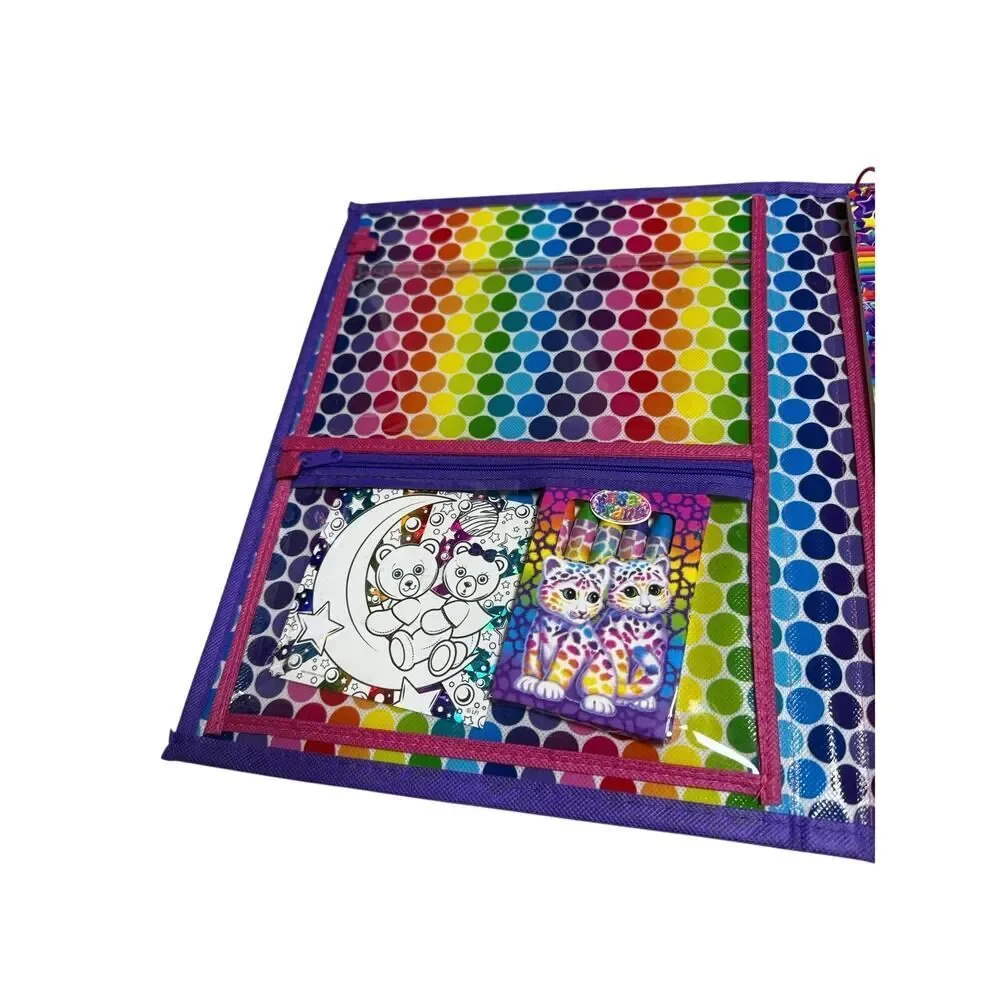 Lisa Frank Pocket Folder Dogs Dolphins Tikanni Art Storage Case Trifold Binder